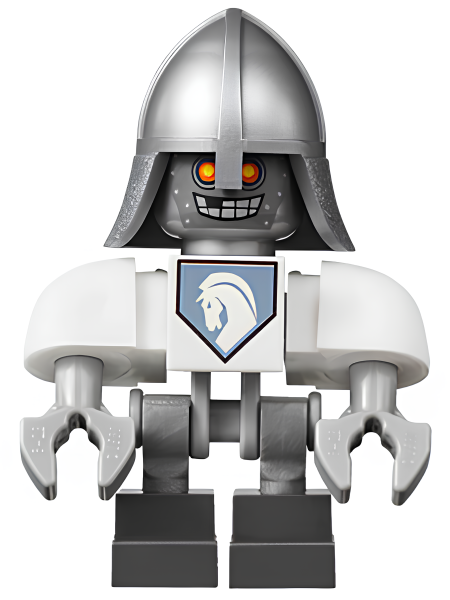 Минифигурка Lego NEXO KNIGHTS Lance Bot - White Shoulders, Flat Silver Helmet nex002 U